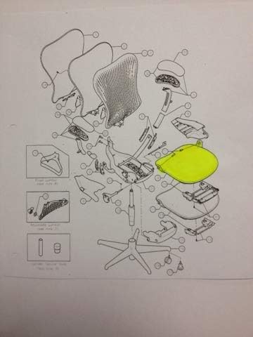 Replacement Mirra 1 Chair Seat Pan - Fixed