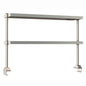 12"d x 34"h TableWorx Work Table Risers w/ Cantilevered Stainless Steel Solid Shelves - Center Mount