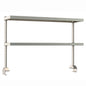 12"d x 34"h TableWorx Work Table Risers w/ Cantilevered Stainless Steel Solid Shelves - Rear Mount