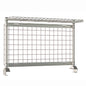 12"d x 34"h TableWorx Work Table Risers w/ Cantilevered Stainless Steel Wire Shelf & Epoxy SmartWall Grid - Rear Mount