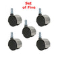 Twin Wheel Chrome Hooded Caster For Carpeted Floors- 50mm
