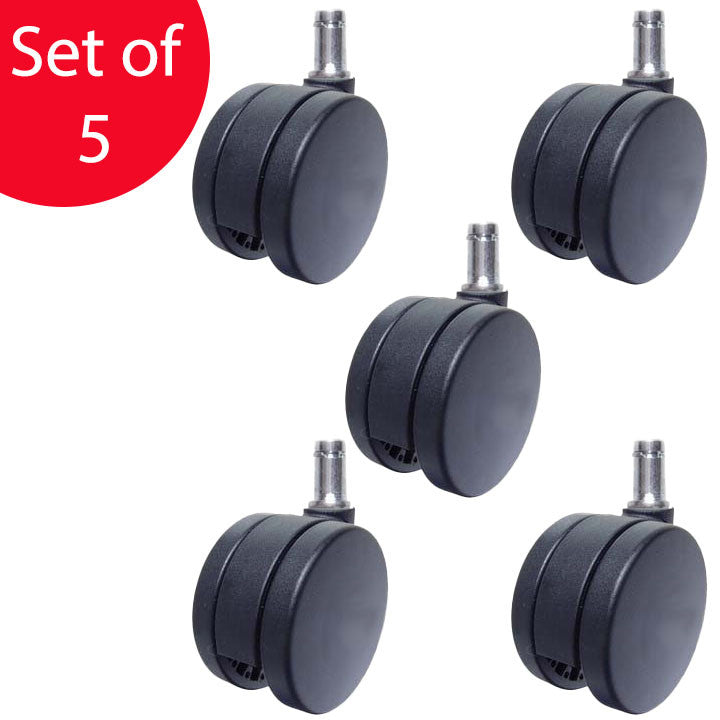 Extra Large 3-Inch Office Chair Casters For Carpets, Heavy Duty, Open Disk