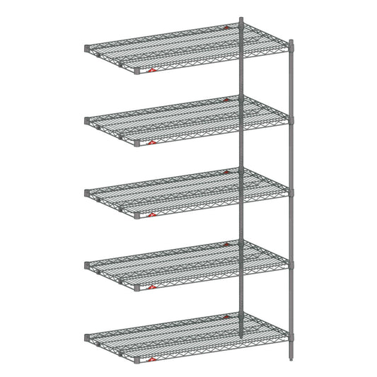 21"d x 74"h - Metro Super Erecta 5-Shelf Add-On Units - Metroseal 4