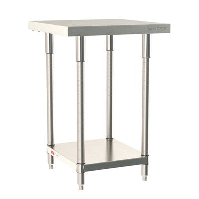 Metro Tableworx Stationary Tables with Solid Bottom Shelf (Type 316 Stainless Steel)