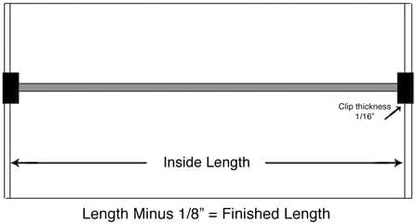 Cut to Length Heavy Duty Metal File Bar Kit w/ 2 Clips for Metal or Wood Drawers (for Metal Drawers)