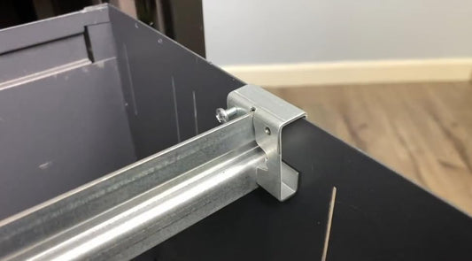 Cut to Length Heavy Duty Metal File Bar Kit w/ 2 Clips for Metal or Wood Drawers (for Metal Drawers)