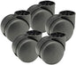 Stemless Casters 5/Set (Hard Wheels for use on Carpets)