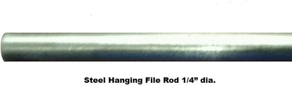 Universal File Rod Kit (1 rod and 2 clips) (3/16" dia x 12" long)