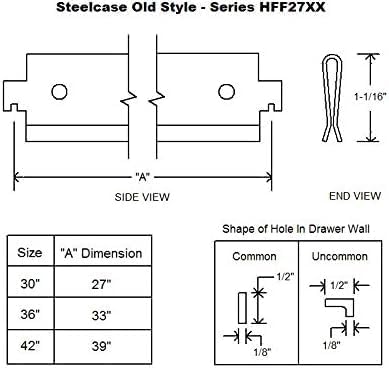 Steelcase Old Style File Bars for a 30" Wide Cabinet