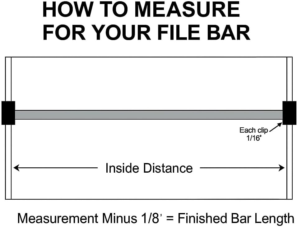 Cut to Length Metal File Rail 3/4" High (Metal Clips to fit Over 1/2" Wood Drawer Side, 1" - 15" Long)