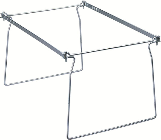 Metal Hanging File Folder Frames (Set of 2)- Adjustable Length 23" to 27", Letter Size (9" High x 12" Wide), Compatible with Major Vertical File Brands