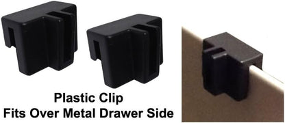 Cut to Length Metal File Rail Kit 3/4 High (30"-42" Long) w/Clips (3/4" High w/Plastic Clips)