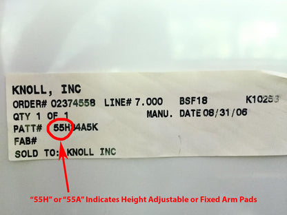 Knoll Life Chair Arm Pad Replacements