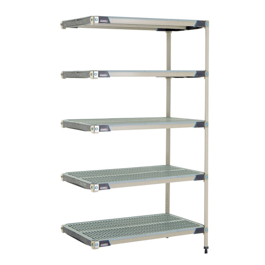 24"d x 74"h MetroMax i Antimicrobial 5-Shelf Add-On Units w/ Grid Mats