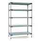 21"d MetroMax 4 Antimicrobial 5-Shelf Starter Units w/ Grid Mats
