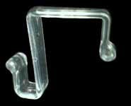Injection Molded Clear Plastic Coat Hooks for Cubicle Walls, Panel Systems
