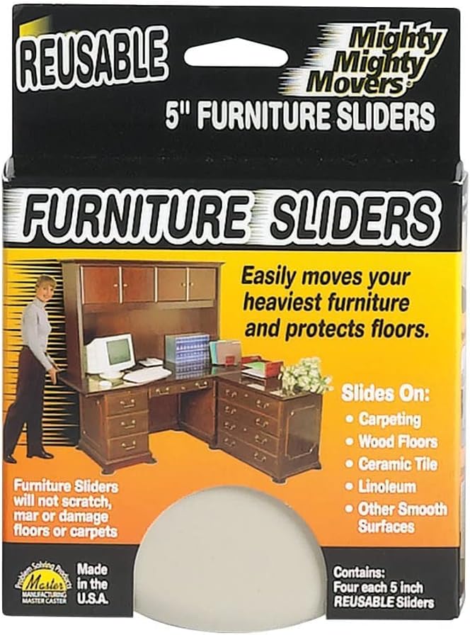 Mighty Mighty Movers® Furniture Slider, Reusable, 5″ Dia. 87007