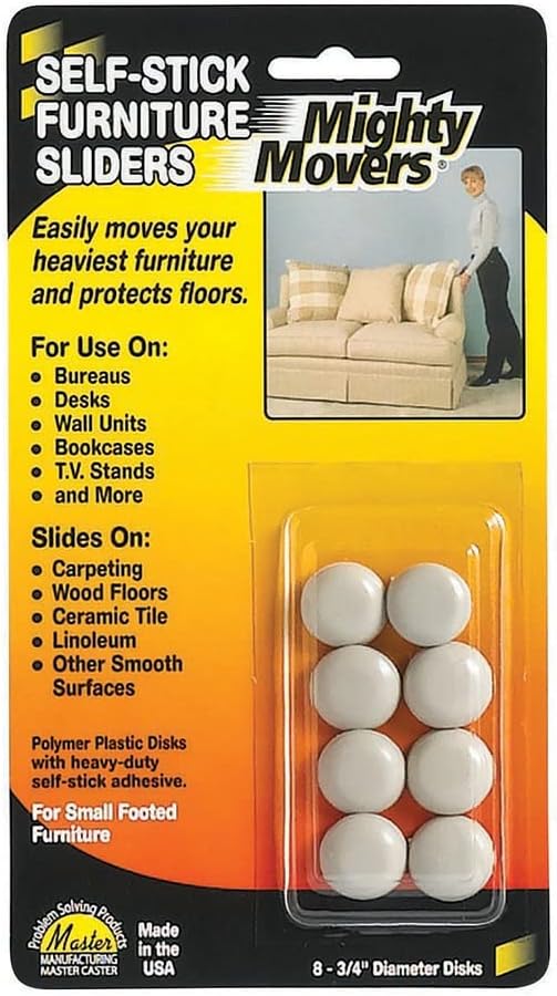 Mighty Movers® Furniture Sliders, Self-Stick, 3/4″ Dia. 87001