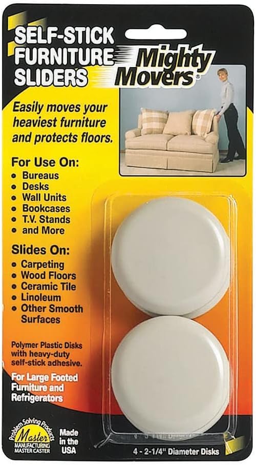 Mighty Movers® Furniture Sliders, Self-Stick, 2-1/4″ Dia. 87003