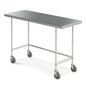 Space Saver Stainless Steel Mobile Work Tables w/ Bottom 3-Sided Frame