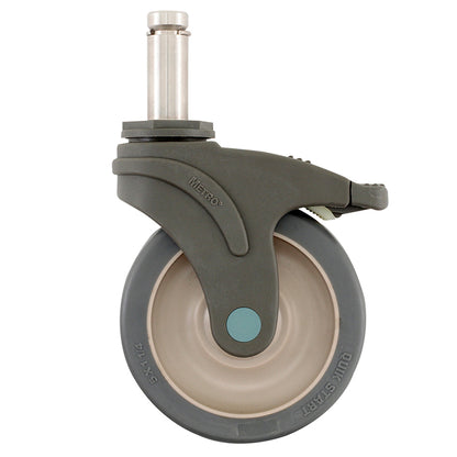 Metro 5" Polymer/Stainless Steel Swivel Stem Casters with Brakes