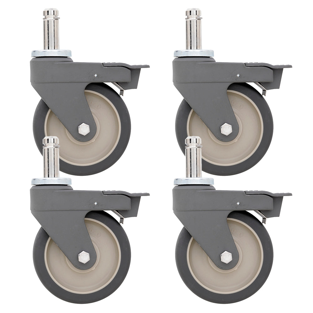 Metro 5" Polyurethane/Polymer Swivel Stem Casters with Brakes