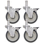 Metro 5" Polyurethane/304 Stainless Steel Swivel Stem Casters with Brakes