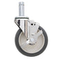 Metro 5" Polyurethane/Chrome-Plated Steel Swivel Stem Casters with Brakes