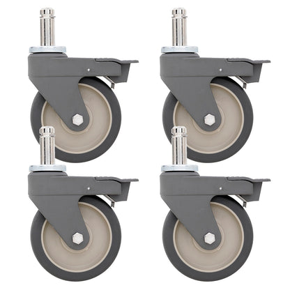 Metro 5" Polyurethane/Polymer Swivel Stem Casters with Brakes