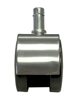 Twin Wheel Chrome Hooded Caster For Carpeted Floors- 50mm