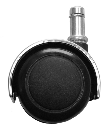 Soft Twin Wheel Chrome Hooded Caster For Hard Floors- 50mm