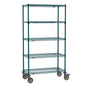 18"d x 68"h 5-Shelf Metro Super Erecta EZ-ADD Mobile Wire Shelving - Metroseal Green