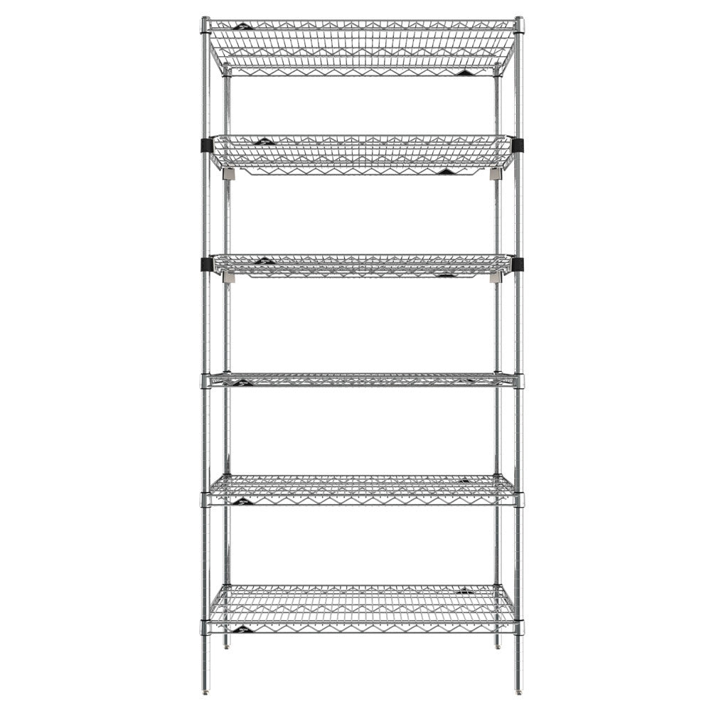 24"d x 74"h 6-Shelf Metro Super Erecta EZ-ADD Wire Shelving - Chrome
