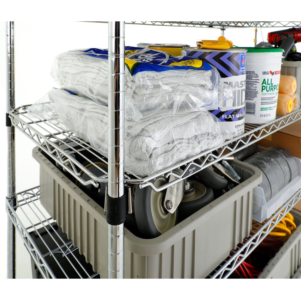 24"d x 74"h 6-Shelf Metro Super Erecta EZ-ADD Wire Shelving - Chrome