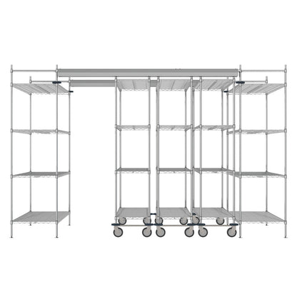 60"d Metro Top-Track High-Density Shelving - Chrome