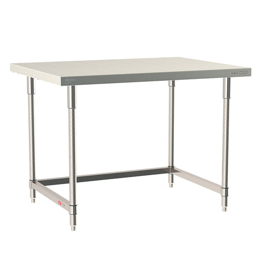24"d TableWorx 304 Stainless Steel Work Tables w/ 3-Sided Frame