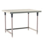36"d TableWorx 304 Stainless Steel Work Tables w/ 3-Sided Frame & Epoxy-Coated Legs