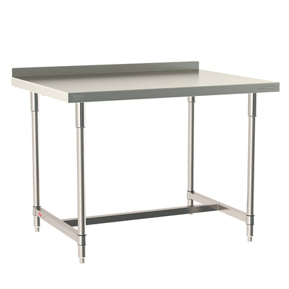 30"d TableWorx 304 Stainless Steel Work Tables w/ Backsplash & I-Frame