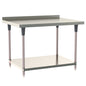 36"d TableWorx 304 Stainless Steel Work Tables w/ Backsplash, Undershelf, & Epoxy-Coated Legs