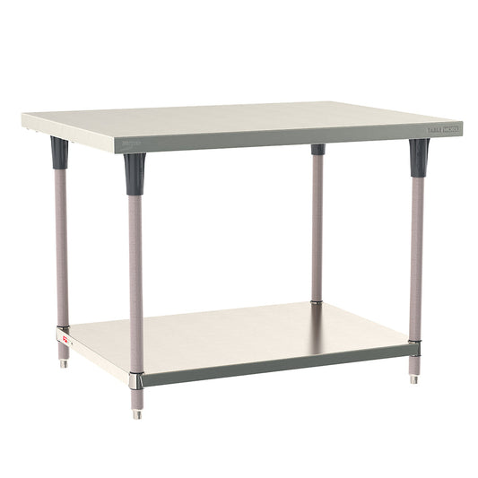 30"d TableWorx 304 Stainless Steel Work Tables w/ Undershelf & Epoxy-Coated Legs