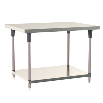 24"d TableWorx 304 Stainless Steel Work Tables w/ Undershelf & Epoxy-Coated Legs
