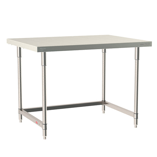 24"d TableWorx 316 Stainless Steel Top Work Tables w/ 3-Sided Frame