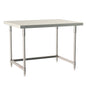 24"d TableWorx 316 Stainless Steel Top Work Tables w/ 3-Sided Frame