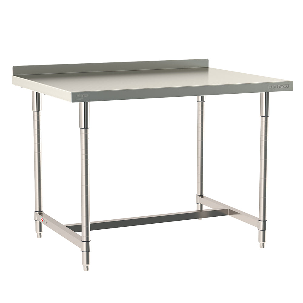 36"d TableWorx 316 Stainless Steel Top Work Tables w/ Backsplash & I-Frame