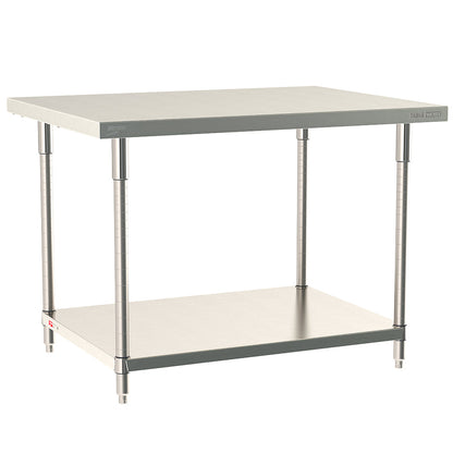 24"d TableWorx 316 Stainless Steel Top Work Tables w/ Undershelf