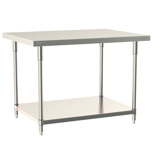 24"d TableWorx 316 Stainless Steel Top Work Tables w/ Undershelf