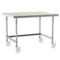 36"d TableWorx Mobile-Ready 304 Stainless Steel Work Tables w/ 3-Sided Frame
