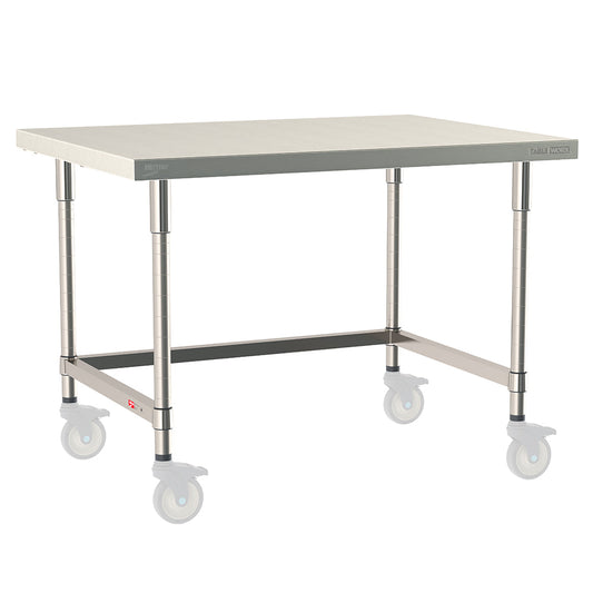 30"d TableWorx Mobile-Ready 304 Stainless Steel Work Tables w/ 3-Sided Frame