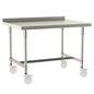 24"d TableWorx Mobile-Ready 304 Stainless Steel Work Tables w/ Backsplash & I-Frame