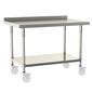 30"d TableWorx Mobile-Ready 304 Stainless Steel Work Tables w/ Backsplash & Undershelf